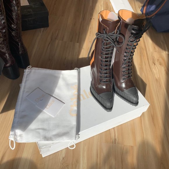 Chloe Rylee Deep Brown Burgundy Boot - Picture 3 of 8